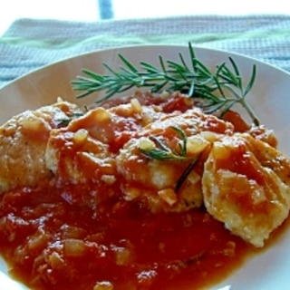 鶏胸肉のトマトソース煮☆ローズマリー風味